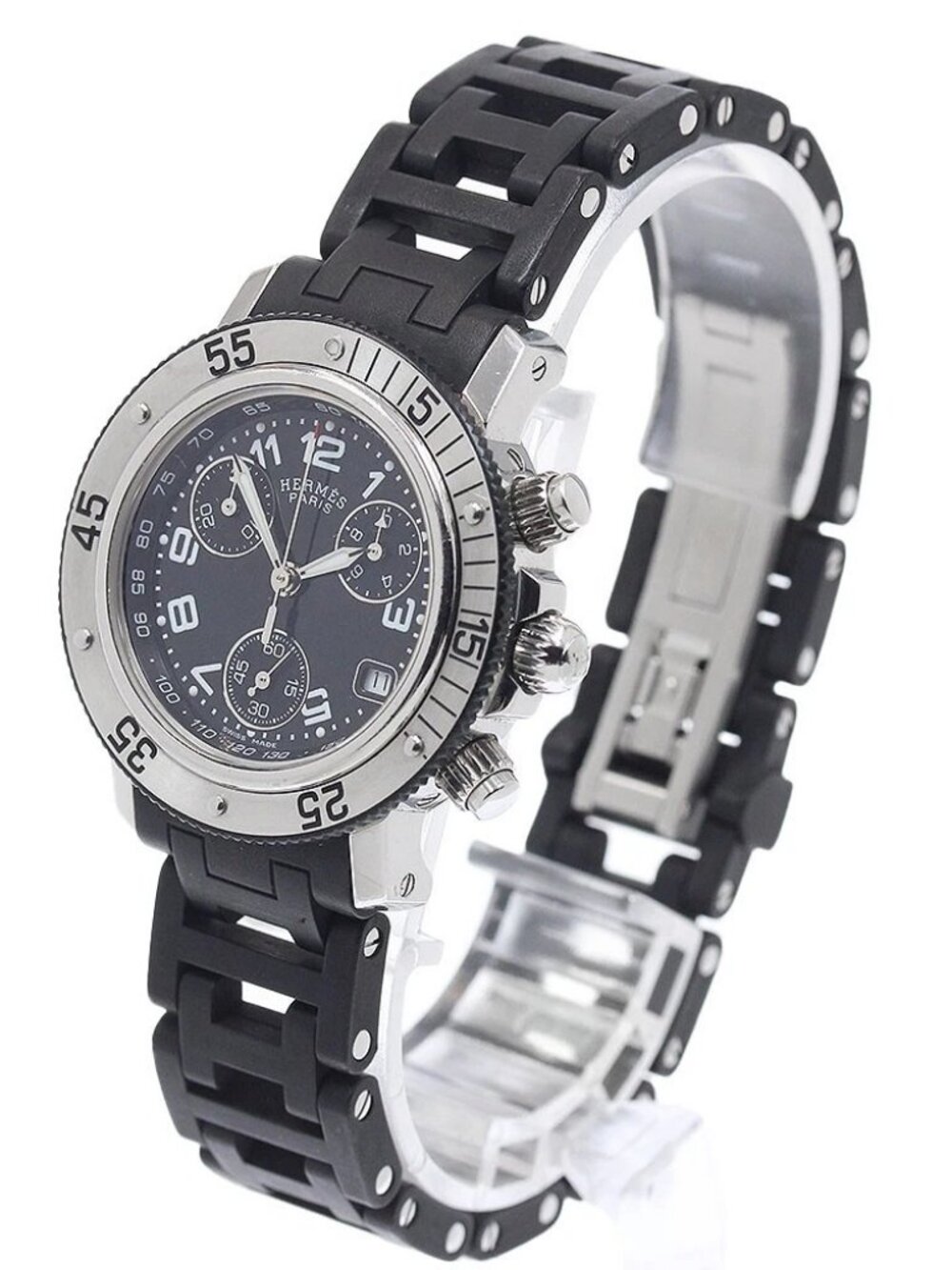 HERMES Clipper diver CL2.315 Chronograph black Dial Quartz Ladies Watch_939660